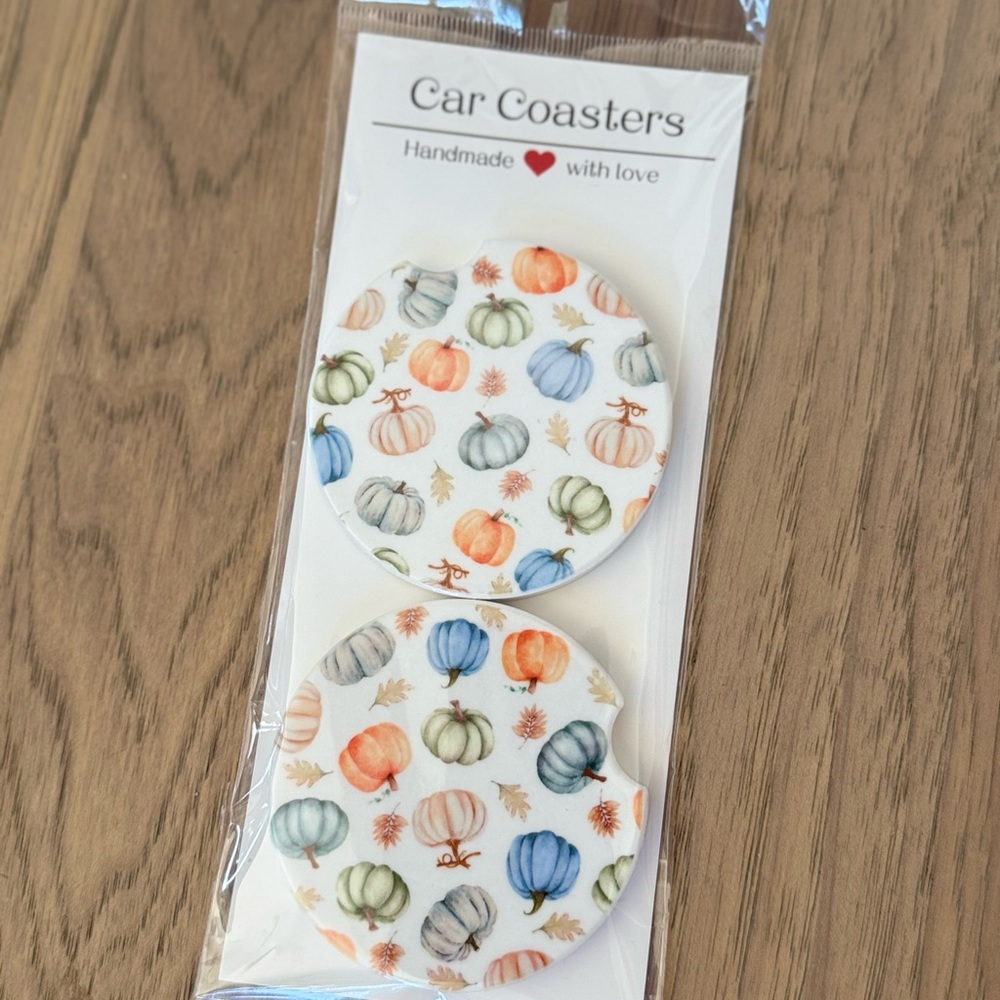 Pumpkin Pattern Car Coasters